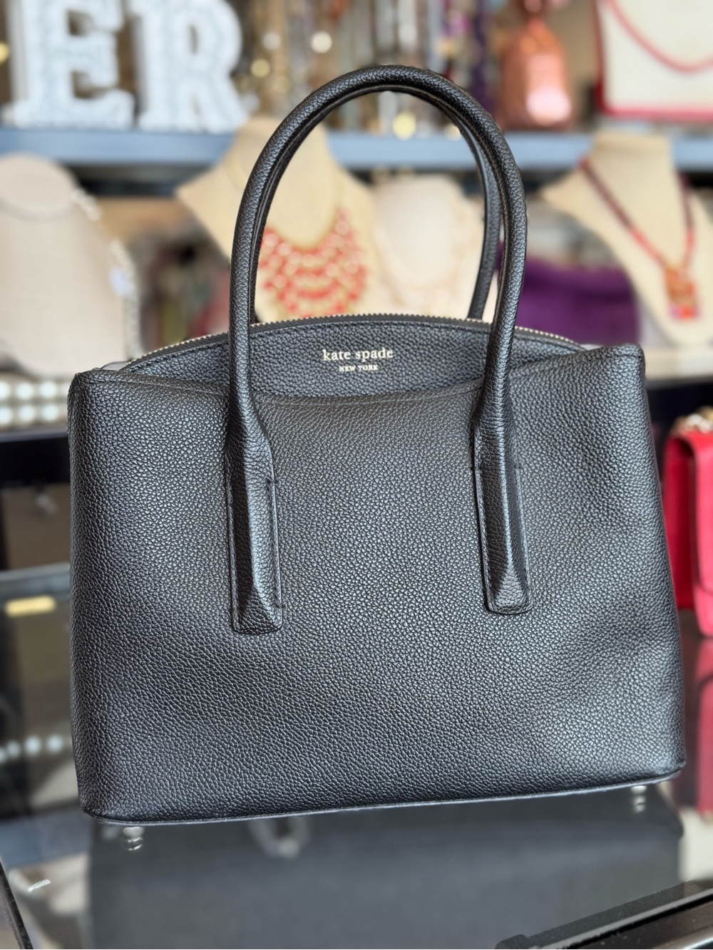 Kate Spade Black Pebbled Leather Satchel Bag